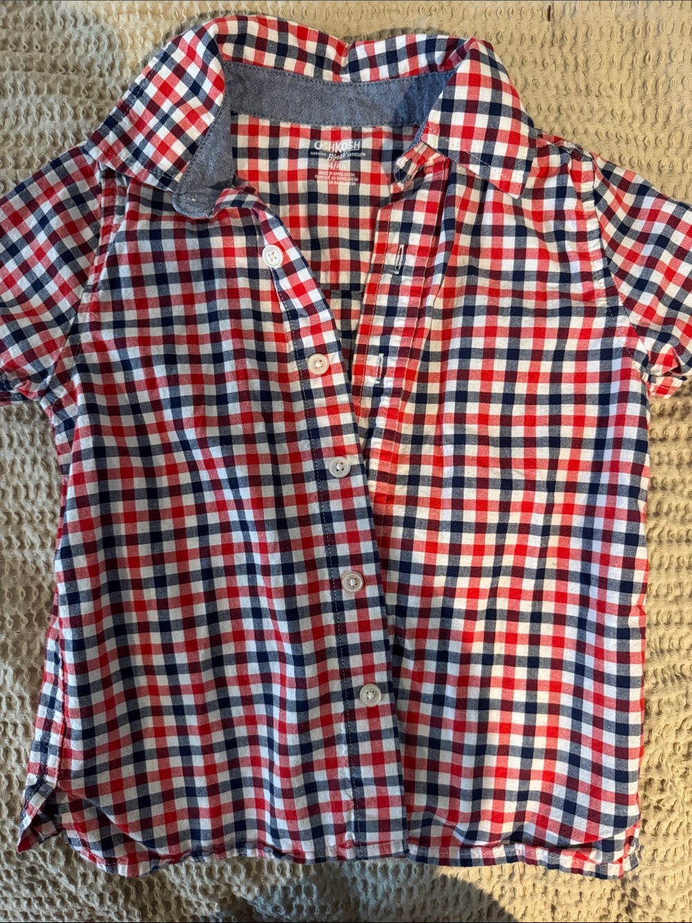 OshKosh B'gosh Red, White & Blue Checked Button-Down Shirt